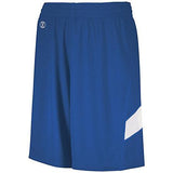 Pantalones cortos de baloncesto de una capa de doble cara para jóvenes Royal / blanco Jersey y