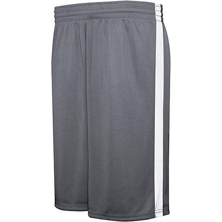 Pantalón corto reversible de competición juvenil Graphite / white Basketball Single Jersey &