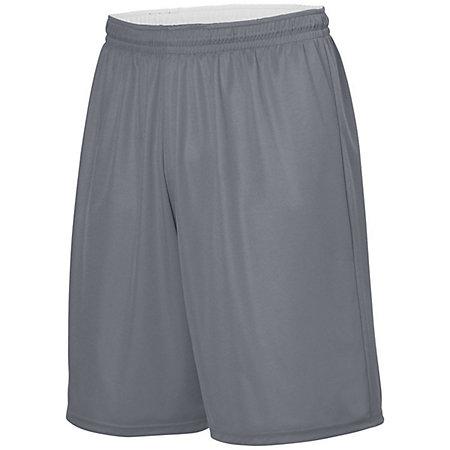 Youth Reversible Wicking Shorts Graphite/white Basketball Single Jersey &