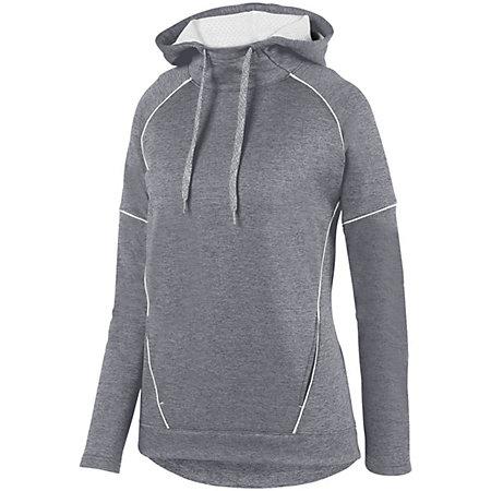 Ladies Zoe Tonal Heather Hoodie Graphite/white Basketball Single Jersey & Shorts