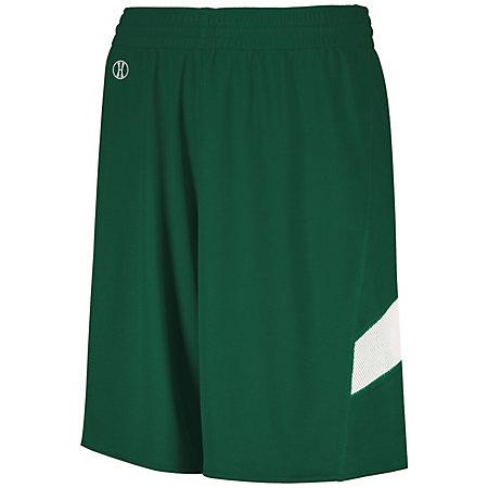 Youth Dual-Side Single Ply Basketball Shorts Forest/white Jersey &