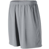 Pantalones cortos deportivos de malla absorbente de color gris plateado para adultos
