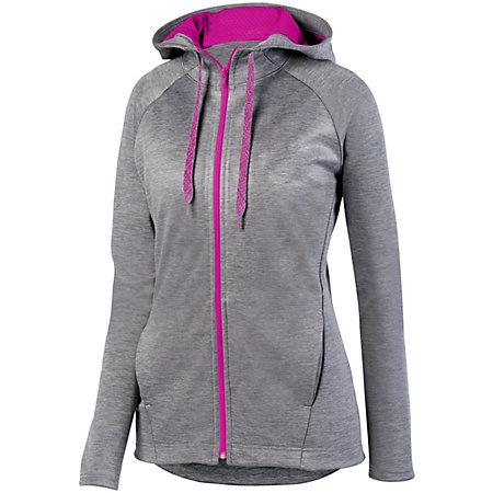 Ladies Zoe Tonal Heather Full Zip Hoodie Softball