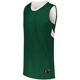 Dual-Side Single Ply Basketball Jersey Forest/white Adult & Shorts