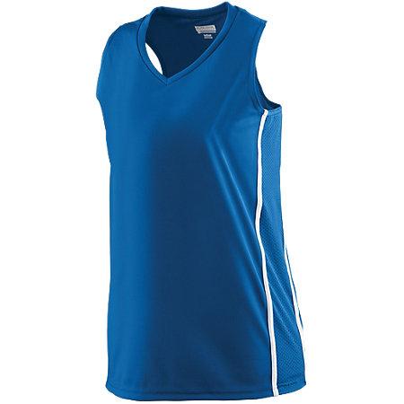 Ladies Winning Streak Racerback Jersey Royal/white Basketball Single & Shorts