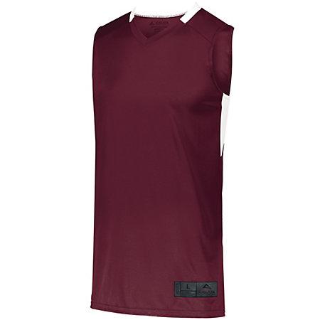 Step-Back Basketball Jersey Maroon/white Adult Single & Shorts