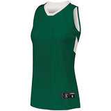 Ladies Dual-Side Single Ply Basketball Jersey Forest/white & Shorts