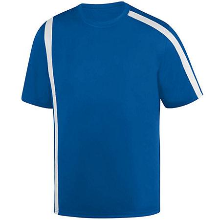 Tercera camiseta de ataque juvenil Royal / blanco Single Soccer & Shorts