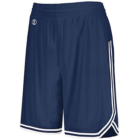 Ladies Retro Basketball Shorts Navy/white Single Jersey &