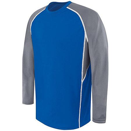Youth Long Sleeve Evolution Royal/graphite/white Basketball Single Jersey & Shorts