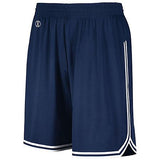 Pantalones cortos de baloncesto retro Azul marino / blanco Camiseta individual para adultos y