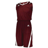 Athletic Cut Shorts Cardinal/white Adult Basketball Single Jersey &