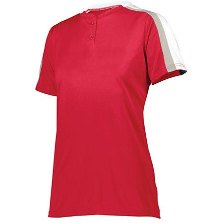 Ladies Power Plus 2.0 Red/white/silver Grey Softball