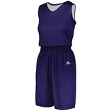 Ladies Undivided Solid Single-Ply Reversible Jersey Purple/white Basketball Single & Shorts