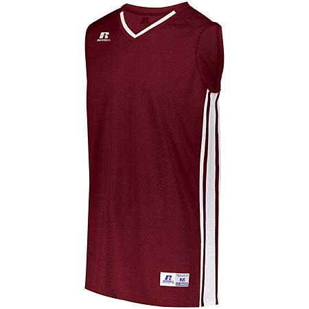 Camiseta de baloncesto Legacy Cardinal / blanco individual y pantalones cortos para adultos