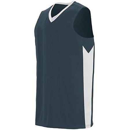 Youth Block Out Jersey Slate/white Basketball Single & Shorts