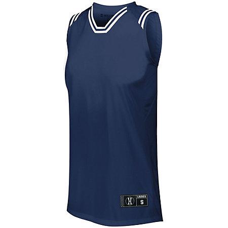 Ladies Retro Basketball Jersey Navy/white Single & Shorts