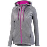 Ladies Zoe Tonal Heather Full Zip Hoodie Graphite/power Pink Basketball Single Jersey & Shorts