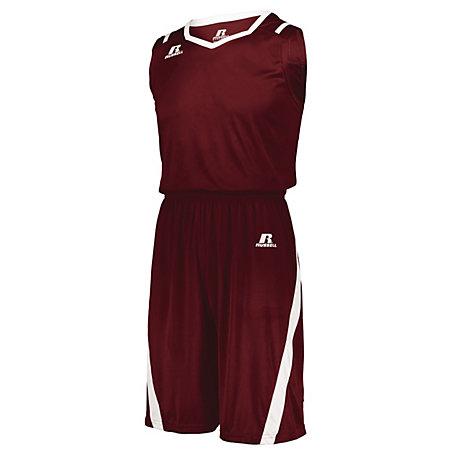 Camiseta de corte atlético Cardinal / blanco Baloncesto adulto individual y pantalones cortos