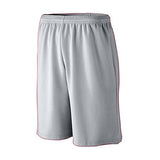 Longer Length Wicking Mesh Athletic Shorts Silver Grey Adult Basketball Single Jersey &