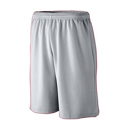 Longer Length Wicking Mesh Athletic Shorts Silver Grey Adult Basketball Single Jersey &