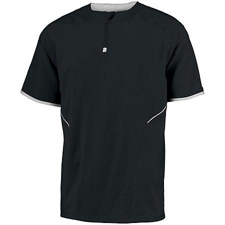 Youth Short Sleeve Pullover Black/white Baseball