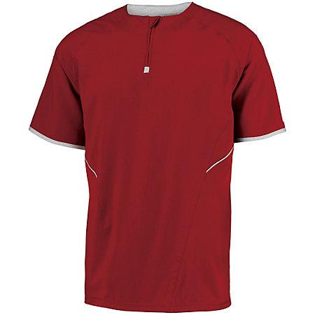 Youth Short Sleeve Pullover True Red/white Baseball