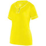 Ladies Overpower Two-Button Jersey Power Yellow/white Softball