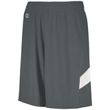Pantalones cortos de baloncesto de una capa de doble cara para jóvenes Graphite / white Jersey &