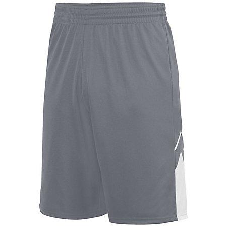 Pantalones cortos reversibles de Alley-Oop para jóvenes Graphite / white Basketball Single Jersey &