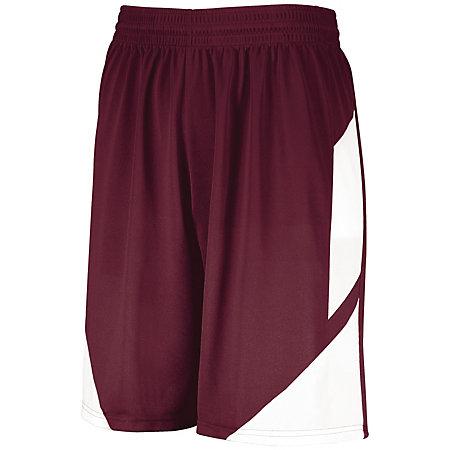 Step-Back Basketball Shorts Maroon/white Adult Single Jersey &