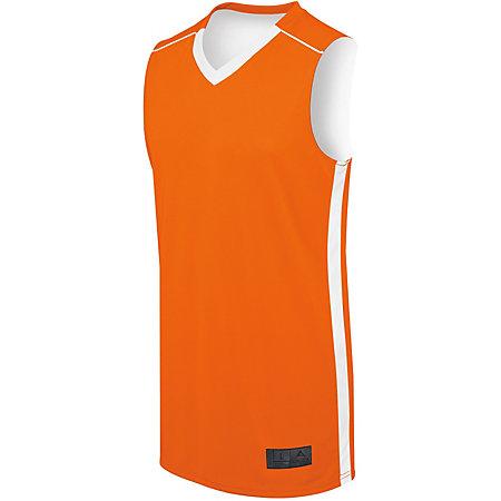 Camiseta de competición de mujer reversible naranja / blanco Camiseta de baloncesto y pantalones cortos