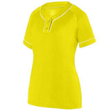 Girls Overpower Two-Button Jersey Power Yellow/white Softball