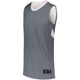 Youth Dual-Side Single Ply Basketball Jersey Graphite/white & Shorts