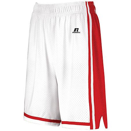 Ladies Legacy Basketball Shorts White/true Red Single Jersey &