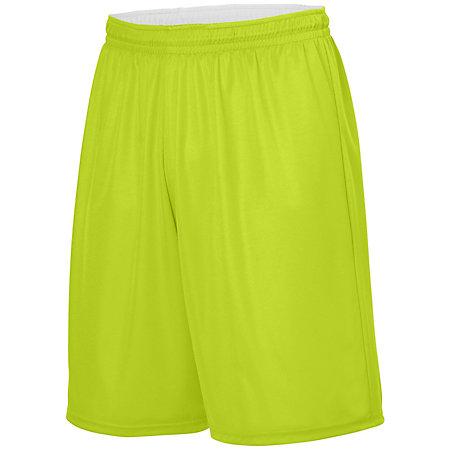 Reversible Wicking Short Lime/white Adult Basketball Single Jersey & Shorts