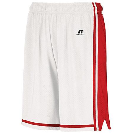 Pantalones cortos de baloncesto Legacy Blanco / rojo verdadero Camiseta individual para adulto y