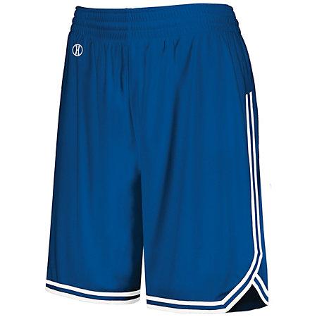 Ladies Retro Basketball Shorts Royal/white Single Jersey &