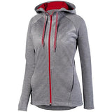 Ladies Zoe Tonal Heather Full Zip Hoodie Graphite/red Basketball Single Jersey & Shorts