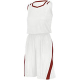 Ladies Athletic Cut Shorts White/true Red Basketball Single Jersey &