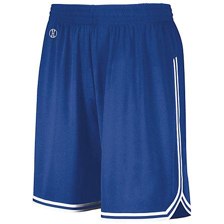 Pantalones cortos de baloncesto retro Royal / blanco Camiseta individual para adultos y