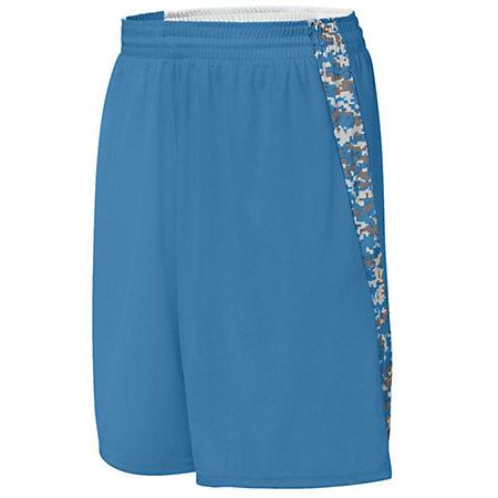 Pantalones cortos reversibles Hook Shot para jóvenes Columbia Blue / Columbia Blue Digi Basketball Single Jersey &
