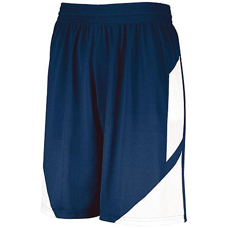 Pantalones cortos de baloncesto con paso atrás Azul marino / blanco Camiseta única para adultos y