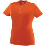 Ladies Wicking Two-Button Jersey Orange Softball