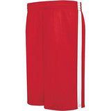 Pantalón corto reversible de competición juvenil Scarlet / white Basketball Single Jersey &