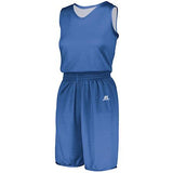 Ladies Undivided Solid Single-Ply Reversible Jersey Columbia Blue/white Basketball Single & Shorts