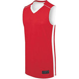Adult Competition Reversible Jersey Scarlet/white Basketball Single & Shorts