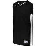 Camiseta de baloncesto juvenil Legacy Single y shorts negros / blancos