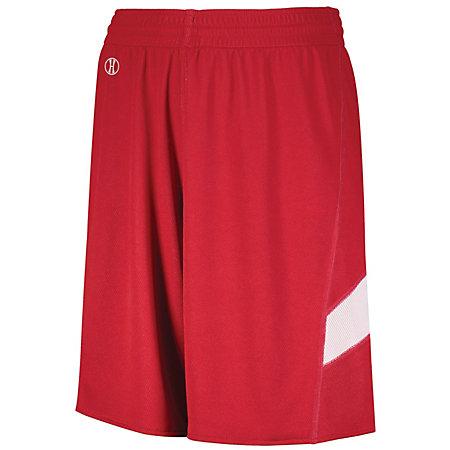 Youth Dual-Side Single Ply Basketball Shorts Scarlet/white Jersey &