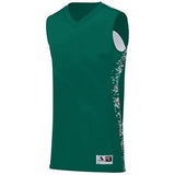 Youth Hook Shot Reversible Jersey Dark Green/dark Green Digi Basketball Single & Shorts